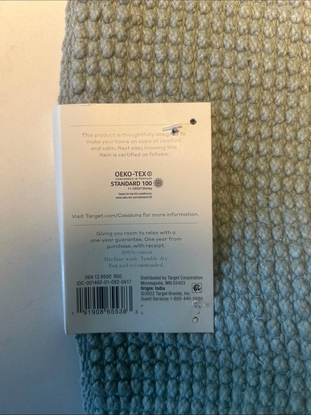 Casaluna Textured Cotton Bath Mat - Sage